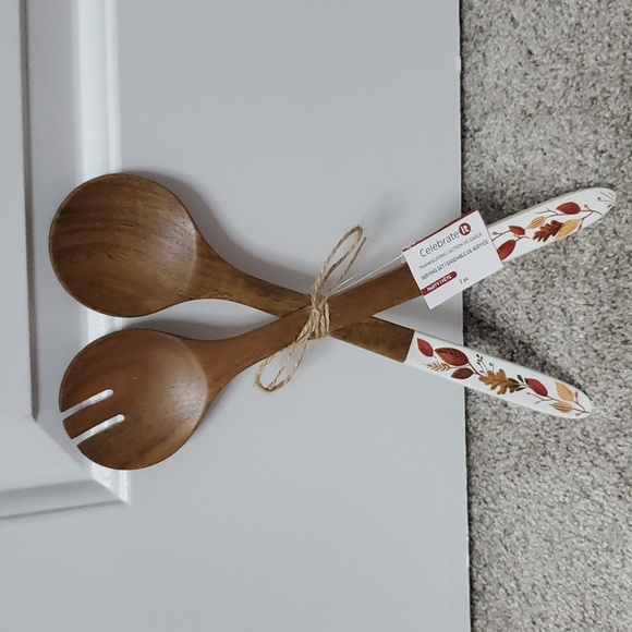 Celebrate It Other - Fall Wood  Spoon Serving Set